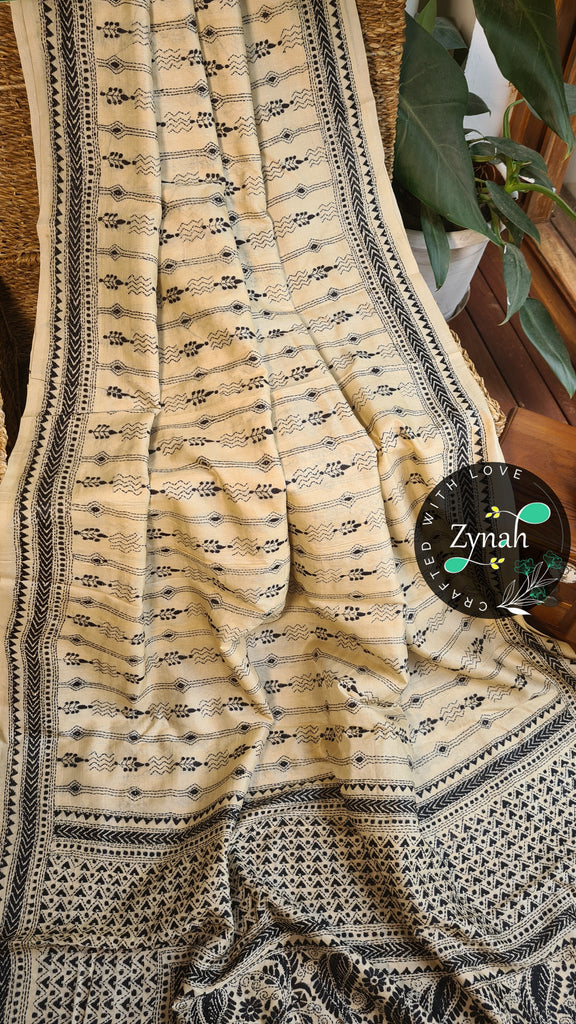 Zynah Pure Tussar Silk Kantha Saree; Custom Stitched/Ready-made Blouse, Fall, Petticoat; Shipping available USA, Worldwide