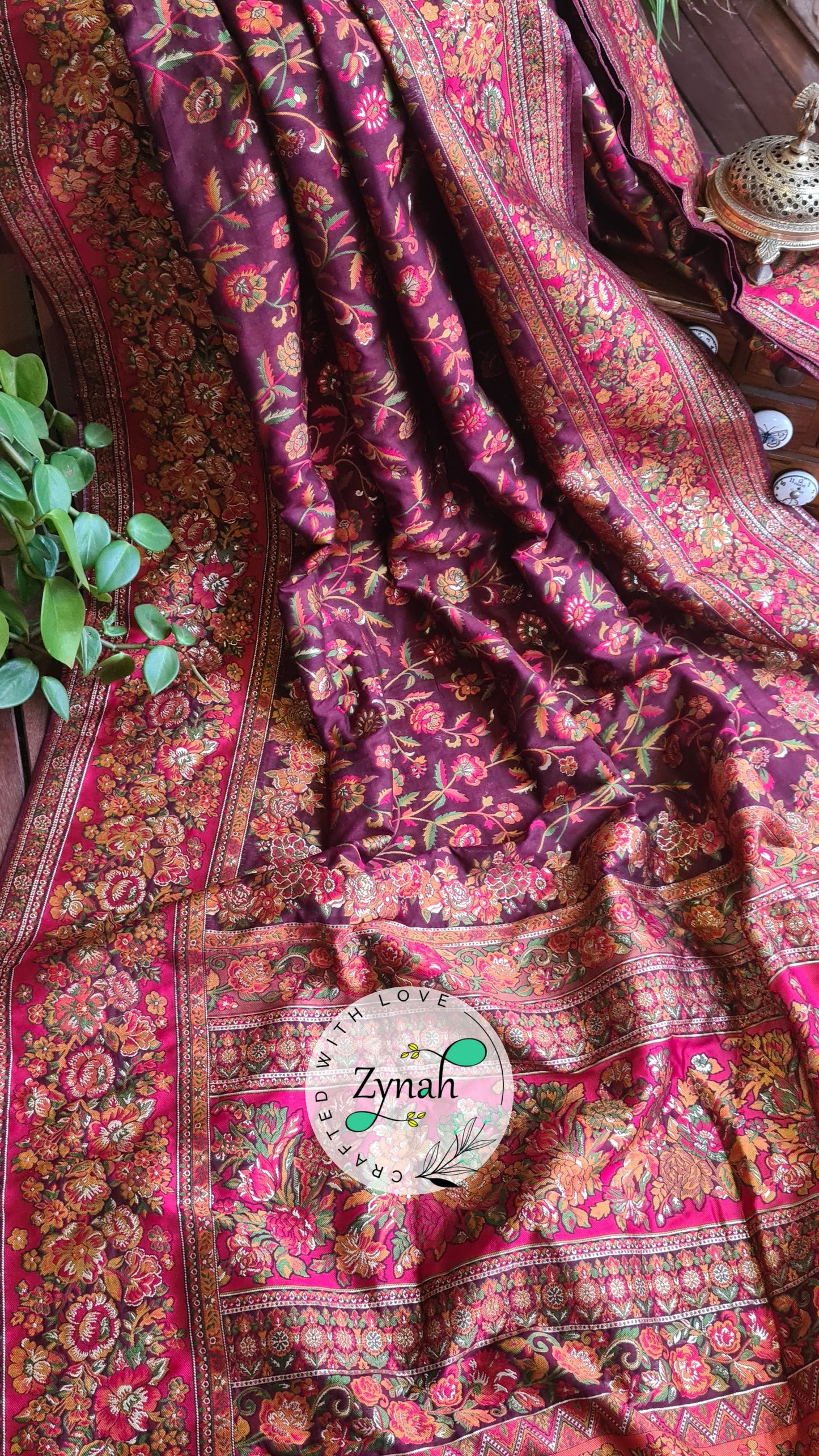 Zynah Pure Kani Silk Cotton Saree with Grand Pallu; Custom Stitched/Ready-made Blouse, Fall, Petticoat; Shipping available USA, Worldwide