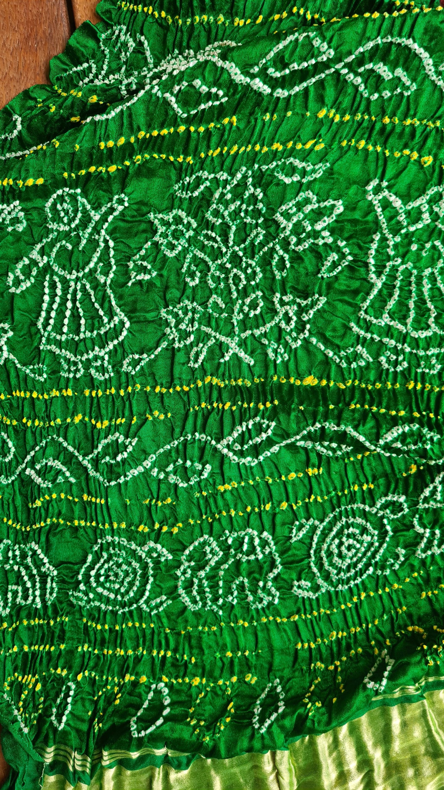 Zynah Pure Gajji Silk Designer Bandhani Saree with Tissue Pallu; Custom Stitched/Ready-made Blouse, Fall, Petticoat; Shipping available USA, Worldwide