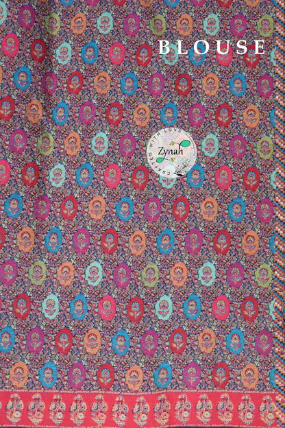 Zynah Pure Silk Kani Jamawar Saree with Butis Body, Grand Pallu & Border; Custom Stitched/Ready-made Blouse, Fall, Petticoat; Shipping available USA, Worldwide
