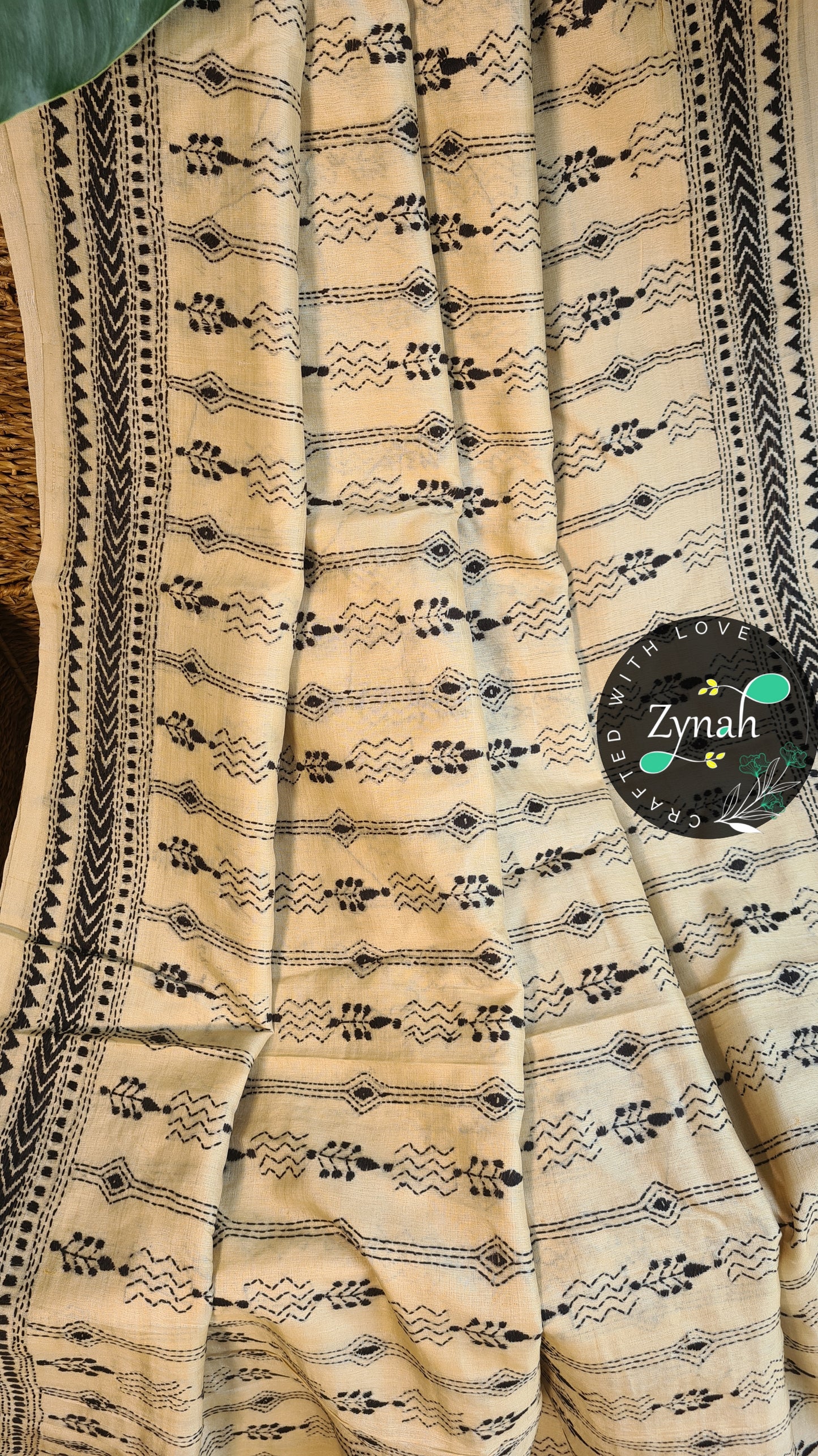 Zynah Pure Tussar Silk Kantha Saree; Custom Stitched/Ready-made Blouse, Fall, Petticoat; Shipping available USA, Worldwide