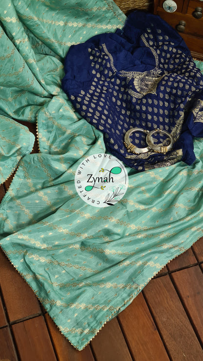 Zynah Pure Munga Silk Saree with Diagonal Stripes, Lehariya Style Weaving & Lace Border; Custom Stitched/Ready-made Blouse, Fall, Petticoat; Shipping available USA, Worldwide