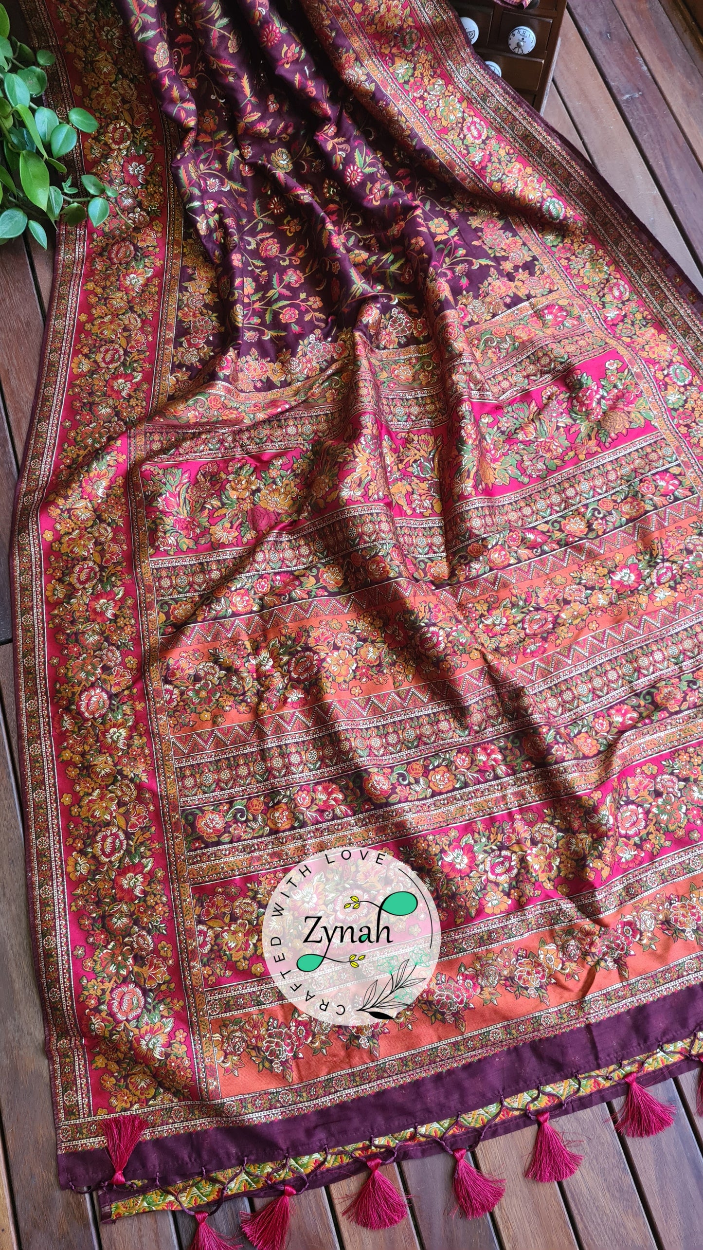 Zynah Pure Kani Silk Cotton Saree with Grand Pallu; Custom Stitched/Ready-made Blouse, Fall, Petticoat; Shipping available USA, Worldwide
