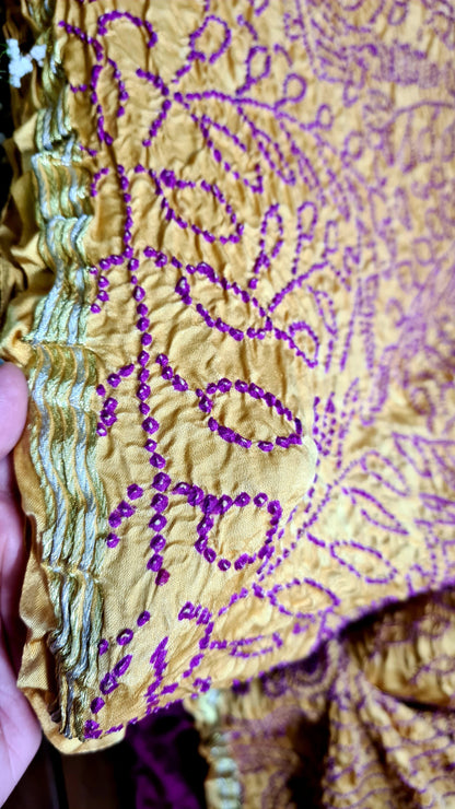 Zynah Pure Gajji Silk Designer Bandhani Saree with Zari Border & Pallu; Custom Stitched/Ready-made Blouse, Fall, Petticoat; Shipping available USA, Worldwide