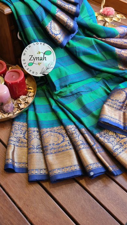 Zynah Pure Tussar Banarasi Silk Saree with Antique Zari; Custom Stitched/Ready-made Blouse, Fall, Petticoat; Shipping available USA, Worldwide
