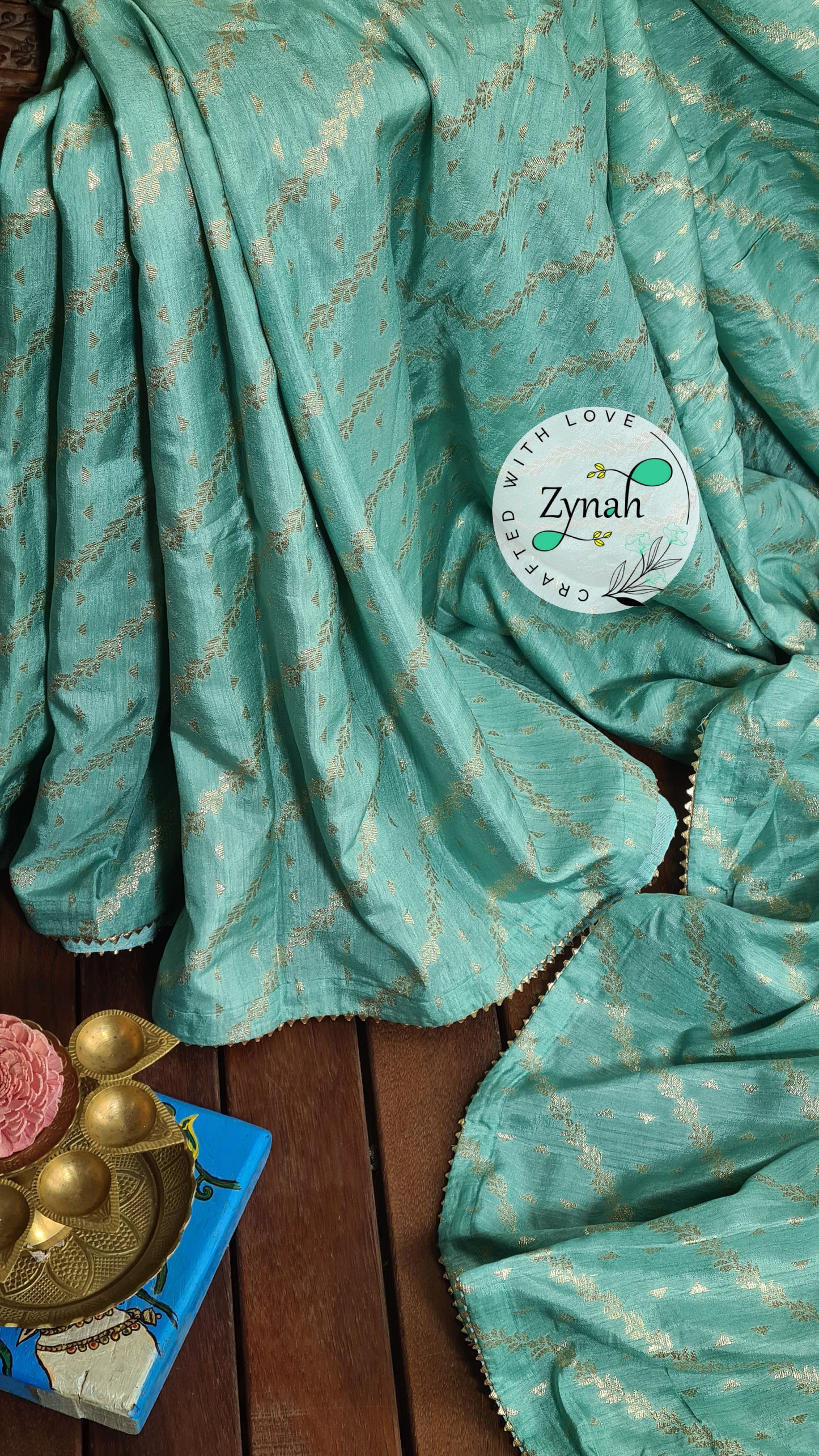 Zynah Pure Munga Silk Saree with Diagonal Stripes, Lehariya Style Weaving & Lace Border; Custom Stitched/Ready-made Blouse, Fall, Petticoat; Shipping available USA, Worldwide