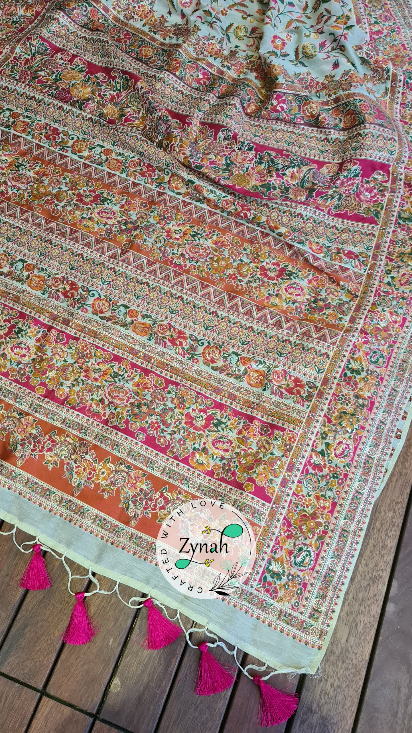 Zynah Pure Kani Silk Cotton Saree with Grand Pallu; Custom Stitched/Ready-made Blouse, Fall, Petticoat; Shipping available USA, Worldwide