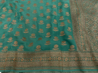 Zynah Pure Handloom Banarasi Woven Khaddi Georgette Saree with Antique Zari Weave; Custom Stitched/Ready-made Blouse, Fall, Petticoat; Shipping available USA, Worldwide