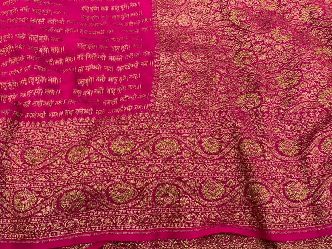 Zynah Pure Handloom Banarasi Woven Khaddi Georgette Saree with Antique Zari Weave; Custom Stitched/Ready-made Blouse, Fall, Petticoat; Shipping available USA, Worldwide