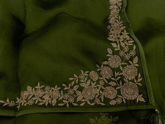 Zynah Organza Silk Saree, with Sequence, Beads Work; Custom Stitched/Ready-made Blouse, Fall, Petticoat; Shipping available USA, Worldwide