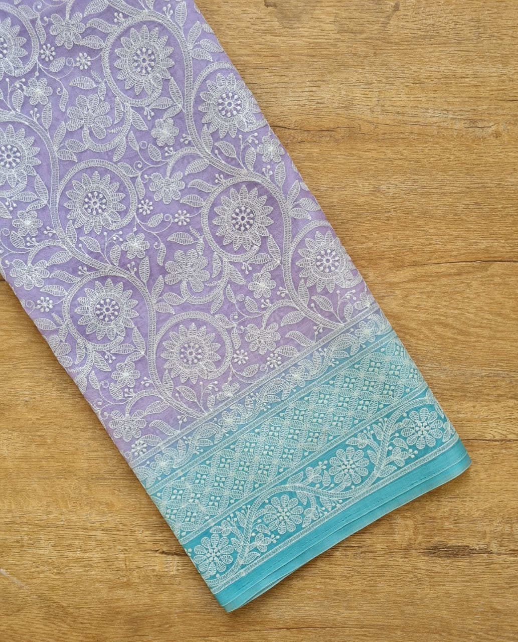 Zynah Pure Organza Silk Saree with Floral Jaal Thread Chikankari Embroidery; Custom Stitched/Ready-made Blouse, Fall, Petticoat; Shipping available USA, Worldwide