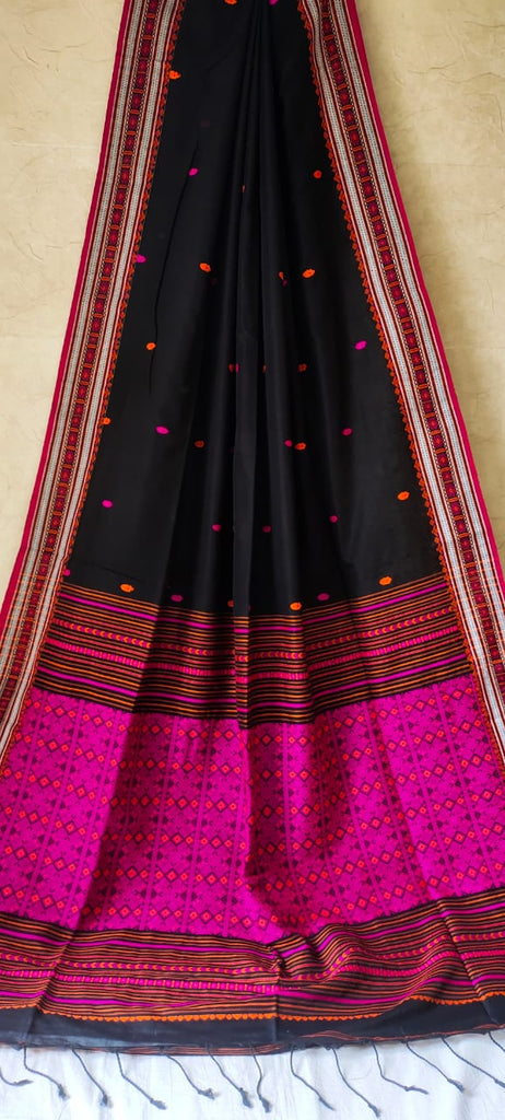 Zynah Pure Organic Khadi(140c) Jamdhani Saree; Custom Stitched/Ready-made Blouse, Fall, Petticoat; Shipping available USA, Worldwide