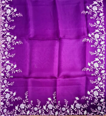 Zynah Pure Organza Saree with Cutwork & Embroidery; Custom Stitched/Ready-made Blouse, Fall, Petticoat; Shipping available USA, Worldwide