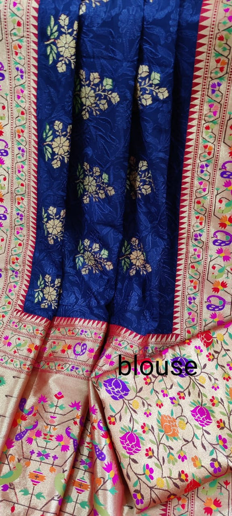 Zynah Banarasi Khaddi Georgette Saree with Chikankari Work; Custom Stitched/Ready-made Blouse, Fall, Petticoat; Shipping available USA, Worldwide