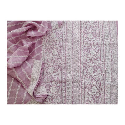 Zynah Pure Tussar Kota Silk Lehriya Style Saree with Chikankari Embroidery; Custom Stitched/Ready-made Blouse, Fall, Petticoat; Shipping available USA, Worldwide