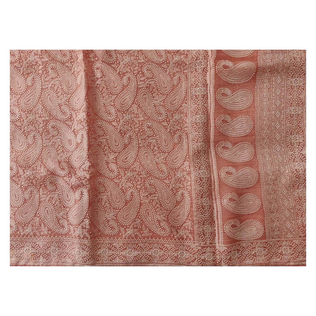Zynah Pure organza Silk Saree with Chikankari Embroidery; Custom Stitched/Ready-made Blouse, Fall, Petticoat; Shipping available USA, Worldwide
