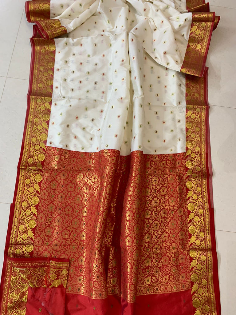 Zynah Pure Banarasi Semi-Silk Saree, Zari weave; Custom Stitched/Ready-made Blouse, Fall, Petticoat; Shipping available USA, Worldwide