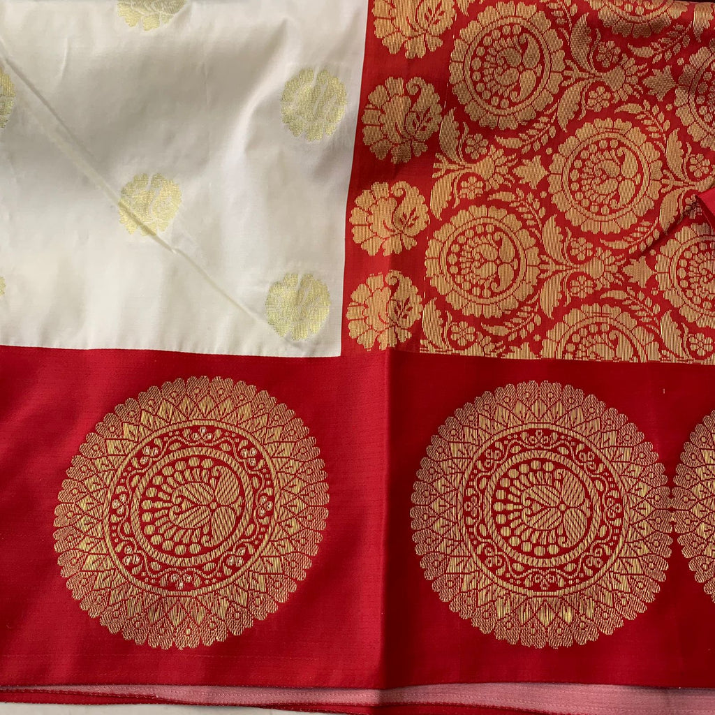 Zynah Pure Banarasi Semi-Silk Saree, Satin-silk Big Border, Zari Weave; Custom Stitched/Ready-made Blouse, Fall, Petticoat; Shipping available USA, Worldwide