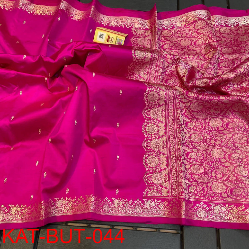 Zynah Pure Banarasi Handwoven Katan Silk Saree; Custom Stitched/Ready-made Blouse, Fall, Petticoat; Shipping available USA, Worldwide