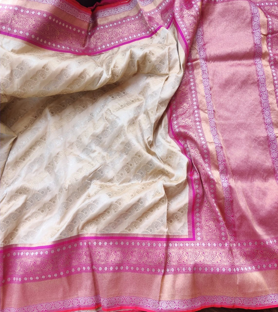 Zynha Soft Silk Saree with Kanchi Border in Lehariya Style; Custom Stitched/Ready-made Blouse, Fall, Petticoat; Shipping available USA, Worldwide