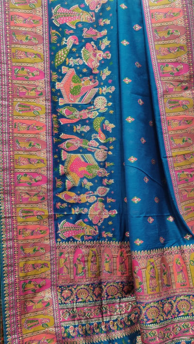 Zynah Pure Kani Silk Cotton Saree with Vibrant Colour Weave; Custom Stitched/Ready-made Blouse, Fall, Petticoat; Shipping available USA, Worldwide