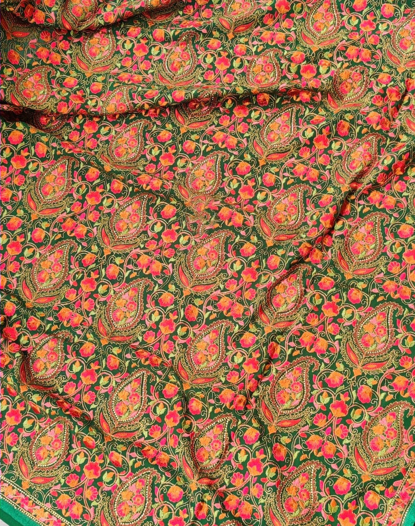 Zynah Pure Georgette Saree with Kashmiri Kashida & Swarovski Work; Custom Stitched/Ready-made Blouse, Fall, Petticoat; Shipping available USA, Worldwide