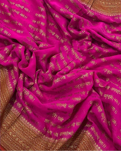 Zynah Pure Banarasi Woven Khaddi Georgette Saree with Antique Zari Weave; Custom Stitched/Ready-made Blouse, Fall, Petticoat; Shipping available USA, Worldwide