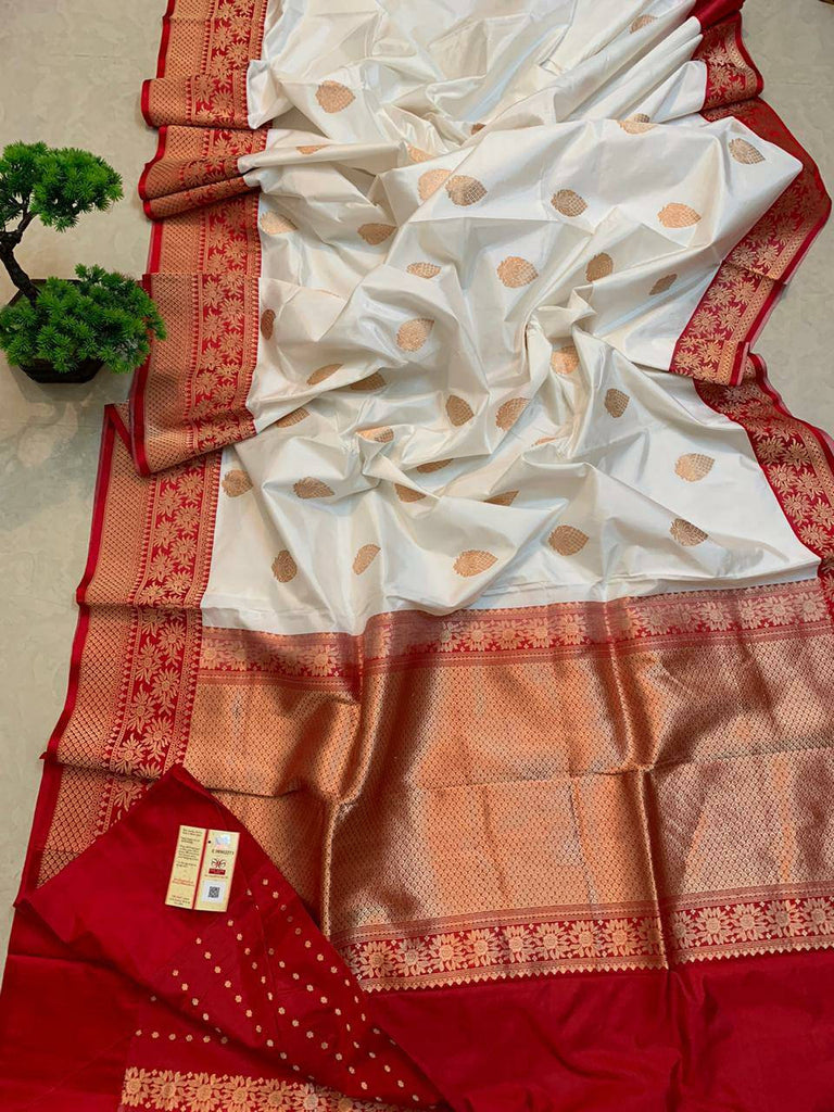 Zynah Pure Banarasi Handwoven Katan Silk Saree; Custom Stitched/Ready-made Blouse, Fall, Petticoat; Shipping available USA, Worldwide