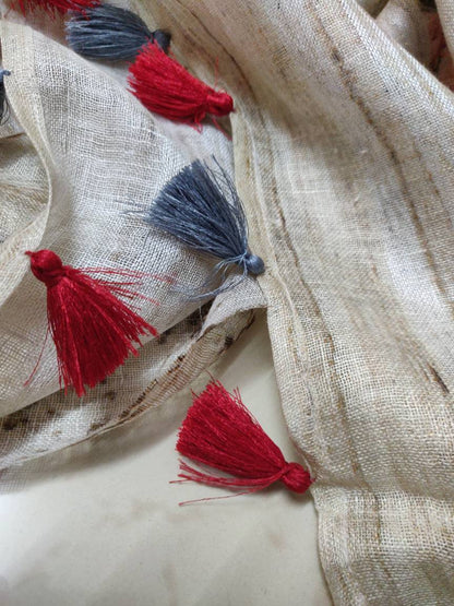Zynah Kalamkari Organic Lab Tested 120 Count pure 'Linen by Linen' Saree; Custom Stitched/Ready-made Blouse, Fall, Petticoat; Shipping available USA, Worldwide