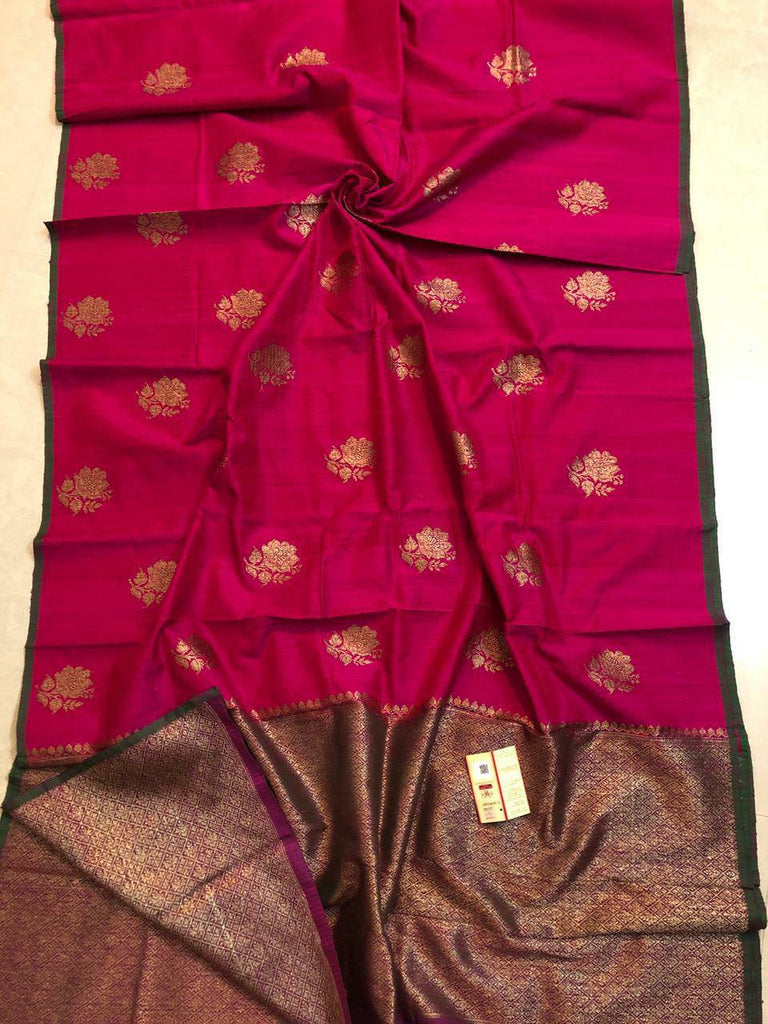 Zynah Pure Banarasi Silk Handloom Saree with Hand-brush Dying & Silk-mark Certificate; Custom Stitched/Ready-made Blouse, Fall, Petticoat; Shipping available USA, Worldwide